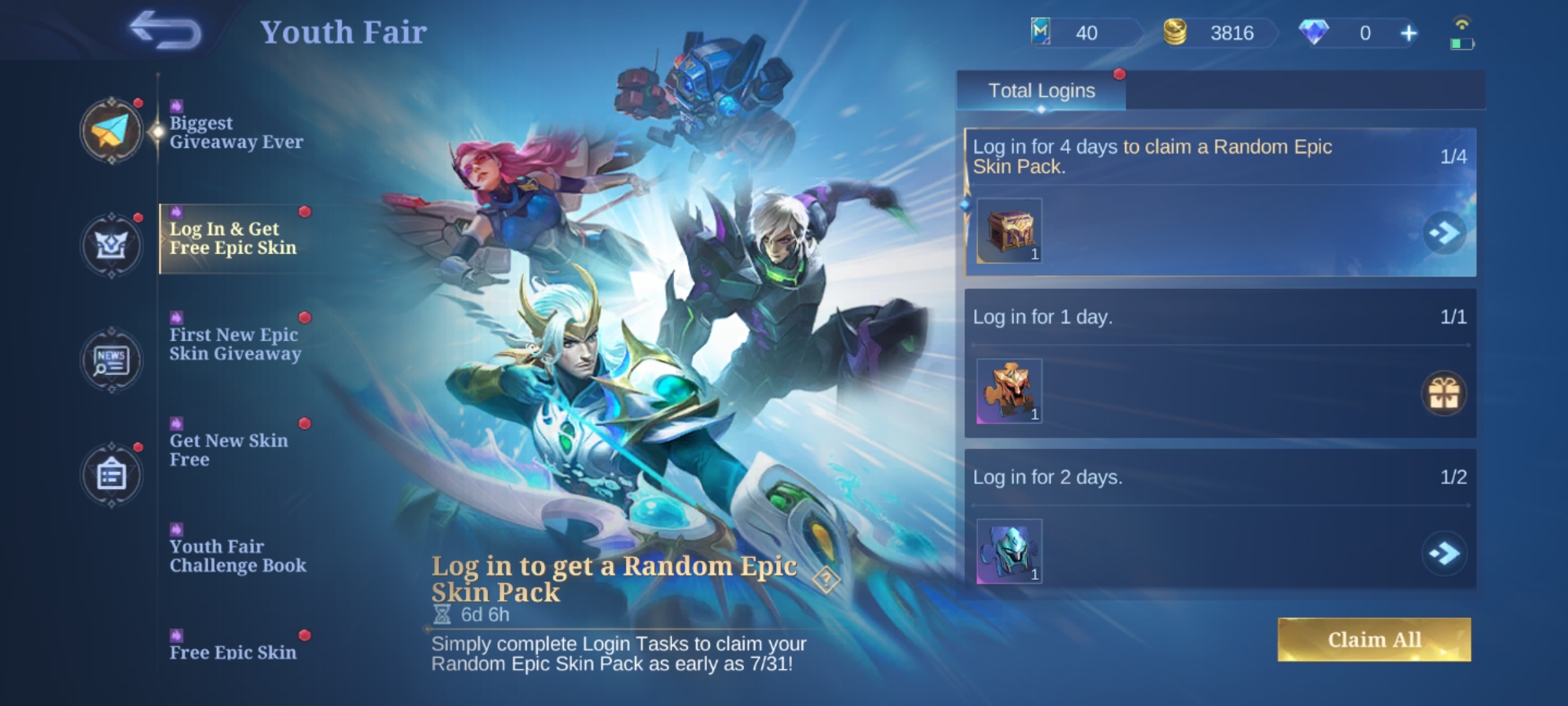 MLBB Free Epic Skin Tab