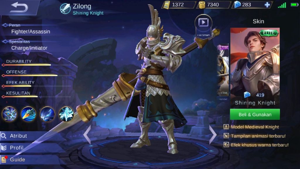 Hadirkan Skin Ala Medieval Knight, Zilong di Mobile 