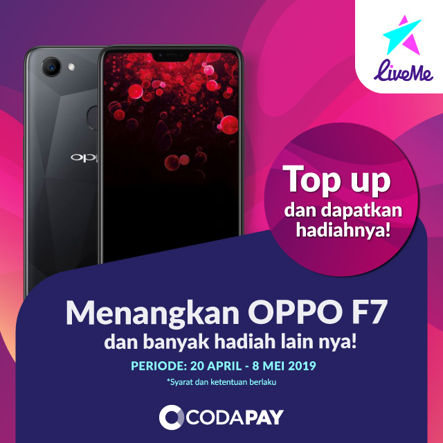 Top Up Live Me Dapet OPPO F7